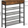 Shoe rack, shoe organizer with 2 drawers and 4 compartments, for 14 pairs of shoes, in the entrance area, living room, bedroom, vintage brown-black Image 3