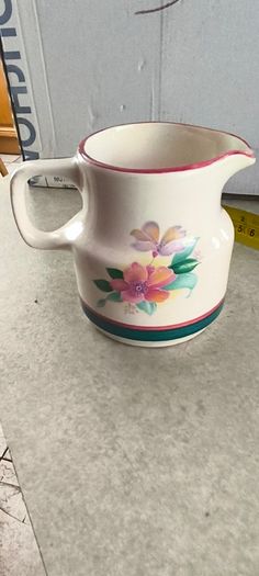Carrigaline Pottery Ireland Vintage Floral Hummingbird Carrigdhoun Milk Jug