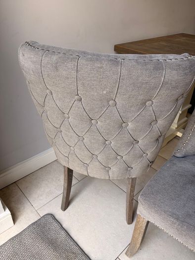 Solid wood table with dining chairs