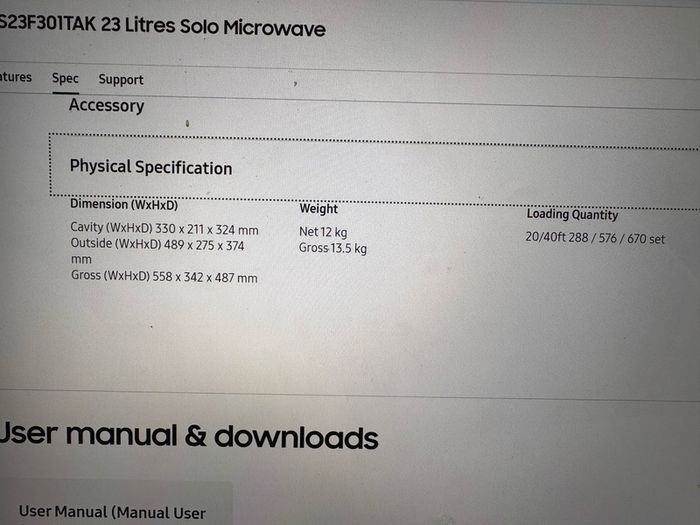 Samsung microwave oven MS23K3515AS