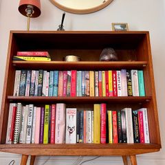 Mid century teak bookcase display vintage retro
