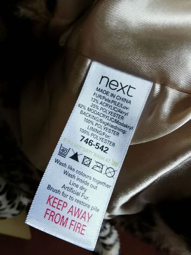 Next leopard print Faux Fur coat 9-10 Yrs