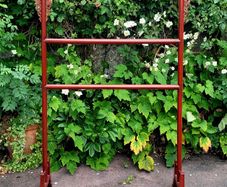 Antique handcarved chinese red laquered robe rail