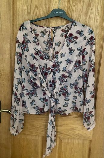 Red rose chiffon top size 16