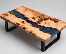 Epoxy River Ash Burl & Olive Wood Slab Sets