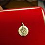 Rare Find: St Christopher and Cathedral Reims medal. Religious silver/ silver toned pendant holy charm medallion. Image 4