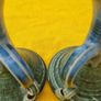 Vintage Stoneware Jackson Pottery Larger Candle Holders Pair.  Kilkenny Irish Studio Art Image 5