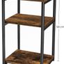 _side table, bedside table, with 3 levels, for bedroom, steel frame, for living room, bedroom, industrial design, vintage brown-black Image 5