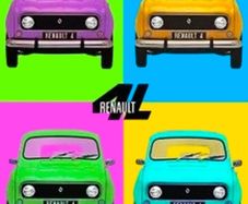 Renault 4 Pop Art Tin Metal Sign