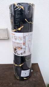 Black & Gold Marble Effect Self-Adhesive Wall Sticker Roll - Brand New