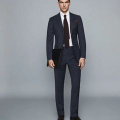 Reiss Grit Wool Blend Slimfit Suit - 38/32 Navy BNWT