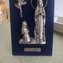 Lourdes Decoration IN BOX blue velvet Mary and Bernadette WITH A rose  ALAGROTTE BENIE JAI PRIE POUR VOUS Image 9