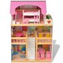 3-Storey Dollhouse Wood 60x30x90 cm Image 6