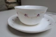 Purple flower teacup and saucer