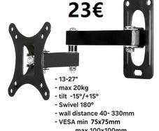 TV Monitor Wall Mount Bracket Tilt Swivel 13-27"