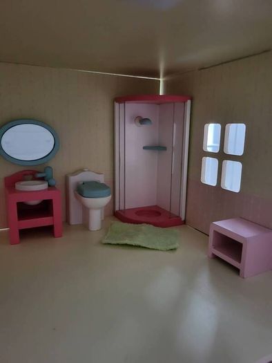 Wooden Dolls House with accessories