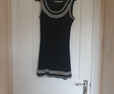 Ladies black diamonte dress