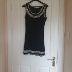 Ladies black diamonte dress