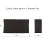 4 Pot Black Wicker Planter Box - Cadiz Image 3