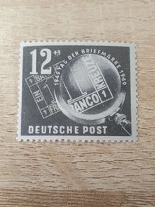 East Germany 1949 "Stamp Day" 12+3 Pfennig Stamp mint/MNH - free standard postage