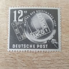 East Germany 1949 "Stamp Day" 12+3 Pfennig Stamp mint/MNH - free standard postage