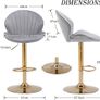 Set of 2 Luxury Bar Stools swivel with a stunning gold chrome base Image 4