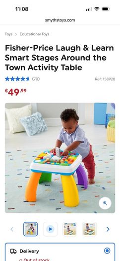 Fisher price laugh and learn smart stages around the town activity table