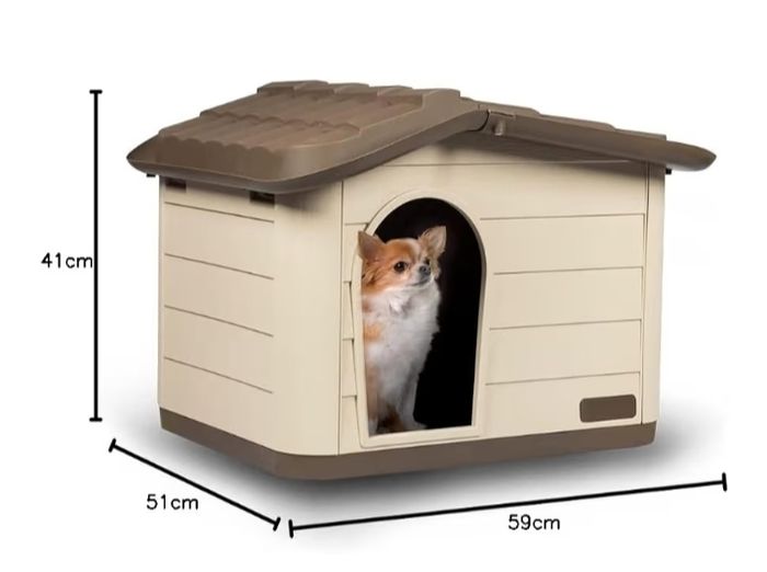 Outdoor Cat, Dog and Rabbit House, Pet Kennel and Shelter Brown