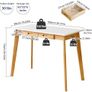 Computer Desk Table, Wood Writing Desk with Drawer and Hanging Rod, 39x20x30inch Study Desk, Work Desk, Wooden Dining Table White + Natural Wood Legs Image 2