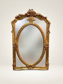 Magnificent French-Style Gilt Section Mirror