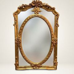 Magnificent French-Style Gilt Section Mirror