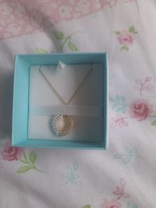 ladies new two tone rose gold and pearl necklace