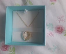 ladies new two tone rose gold and pearl necklace