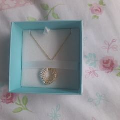 ladies new two tone rose gold and pearl necklace