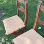 3 solid oak chairs  antique Image 4
