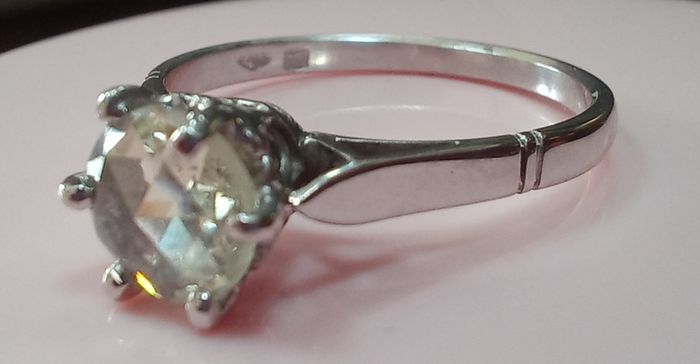 Antique Diamond 18ct White Gold Solitaire Ring