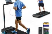 Under Desk Walking Pad with Foldable Handrail for Home/Office Workout Jogging Machine with Remote Control and App