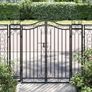 Garden Gate Black 121x8x120 cm Wrought Iron Image 2