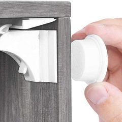 Child & Baby Safety Proof Magnetic Cupboard Locks (10 Locks + 2 Keys), No Screws or Drilling, Protect Your Kids & Toddlers, Bonus Instruction Video