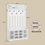 Coat Stand with Shoe Bench, Coat Set with 8 Double Hooks and Open Storage Space, Hallway Coat Rack Set Image 2