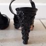 Black Designer Gianvito Rossi Jewelled Heels Image 2