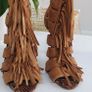 RIVER ISLAND tan fringed high heels Sz 4 UK - Bnwt Rrp 100 Image 3
