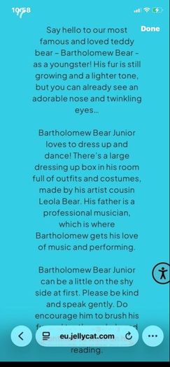 New JELLYCAT Bartholomew Bear Junior