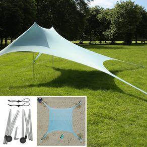 Sun Sail Beach Shelter Canopy  3 x 3 m XXL Beach Shelter Sun Sail UV 50+ Sun Protection Beach Tent