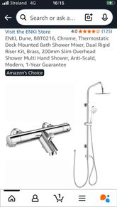 shower over bath - deck mounted taps