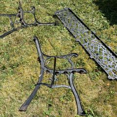 Metal parts for garden bench.