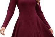 Brand New AUSELILY Women's Winter Dress Long Sleeve V-Neck Chic and Elegant