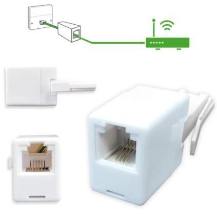 ADSL Adapter RJ11 BT Male to Female Adapter for Telephones