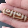 Antique 4 Eyes Himalayan Tibetan Agate Dzi Bead Amulet Image 6