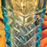 Vintage turquoise vaseline vase Image 7